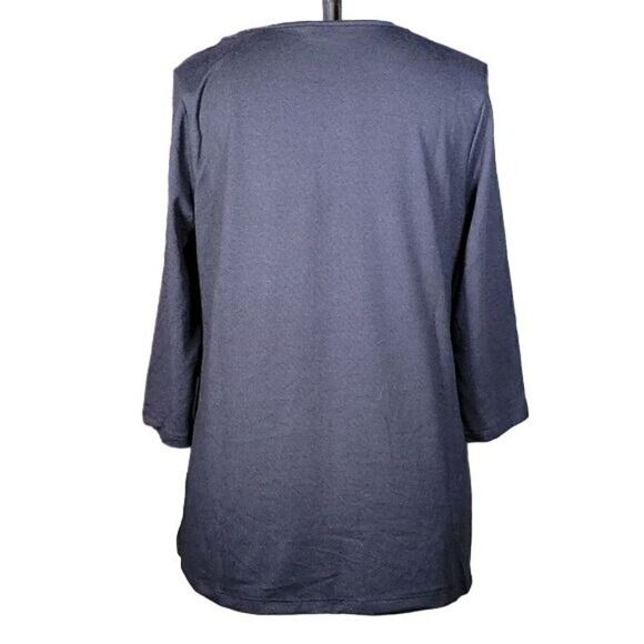 NWOT Denim & Co. Heavenly Jersey Round Neck 3/4 Sleeve Tunic Sz M - Picture 4 of 12